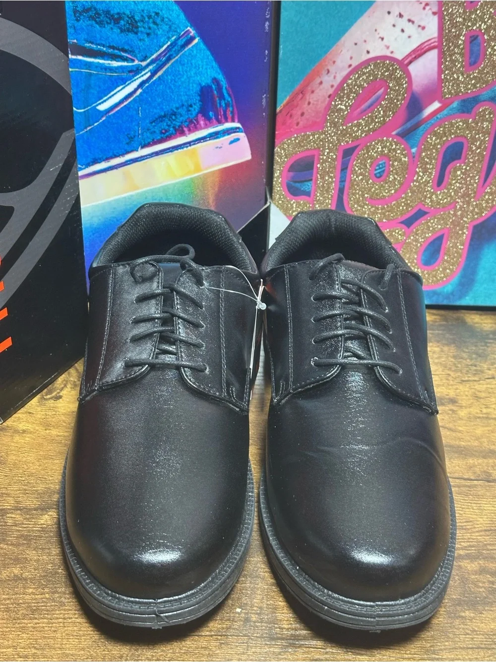 Deer Stags Men's Crown Black Slip-Resistant Dress Comfort Oxfords size 9.5 W
